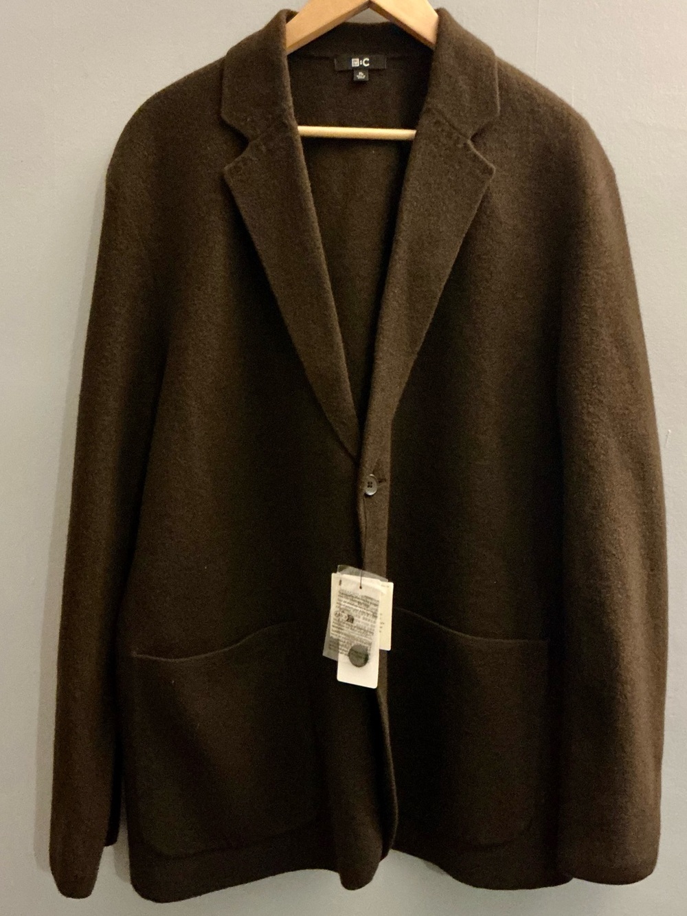 NWT UNIQLO C Clare Waight Keller Wool Knit Blazer Brown XL Capsule Wardrobe